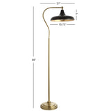 SAFAVIEH Lighting Madlen 68-inch Black Floor Lamp - 21" x 15.8" x 68" - Brass/Gold - 21Wx16Dx68H