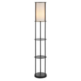 SAFAVIEH Lighting Madonna Black Iron 60-inch 2-Shelf Led Floor Lamp - 10" W x 10" L x 59.5" H - 10Wx10Dx60H