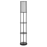 SAFAVIEH Lighting Madonna Black Iron 60-inch 2-Shelf Led Floor Lamp - 10" W x 10" L x 59.5" H - 10Wx10Dx60H