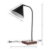 SAFAVIEH Lighting Magarete 23-inch Adjustable Desk Task Table Lamp with Usb Charging Port (LED Bulb Included) - 13Wx8Dx23H