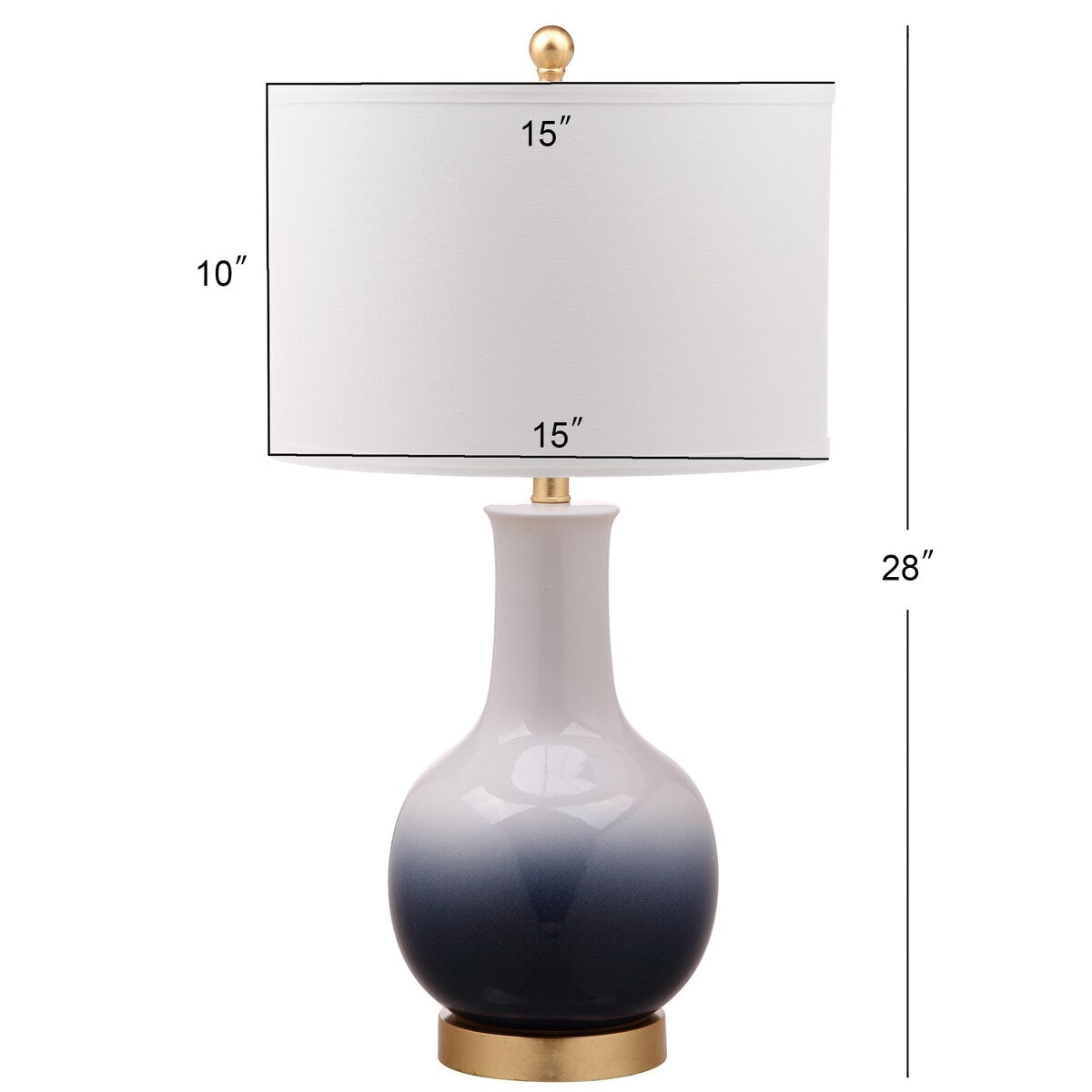 SAFAVIEH Lighting Maissa Grey/ White 28-inch LED Table Lamp - 15"x15"x28" - 15Wx15Dx28H