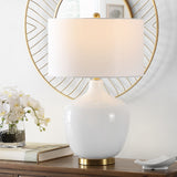 SAFAVIEH Lighting Mansoureh 27-inch Glass LED Table Lamp - 17" W x 17" L x 27" H - 17Wx17Dx27H