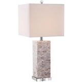 SAFAVIEH Lighting Maranda 26-inch Shell Table Lamp - 11.5"x11.5"x26" - 12Wx12Dx26H