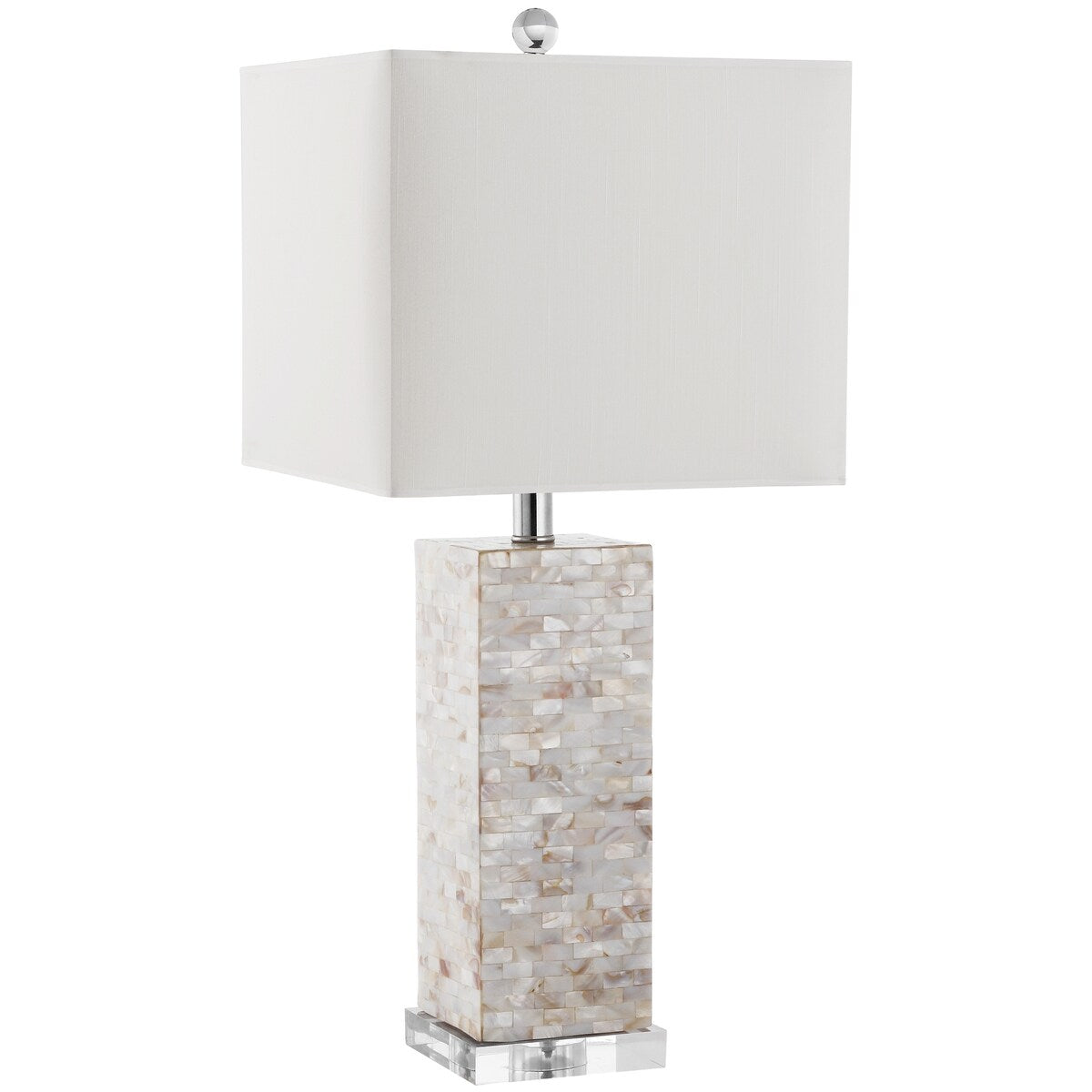 SAFAVIEH Lighting Maranda 26-inch Shell Table Lamp - 11.5"x11.5"x26" - 12Wx12Dx26H