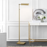 SAFAVIEH Lighting Margurite 65" Floor Lamp - 17.3" x 8.5" x 55-64.5" - Brass Gold - 17Wx9Dx65H