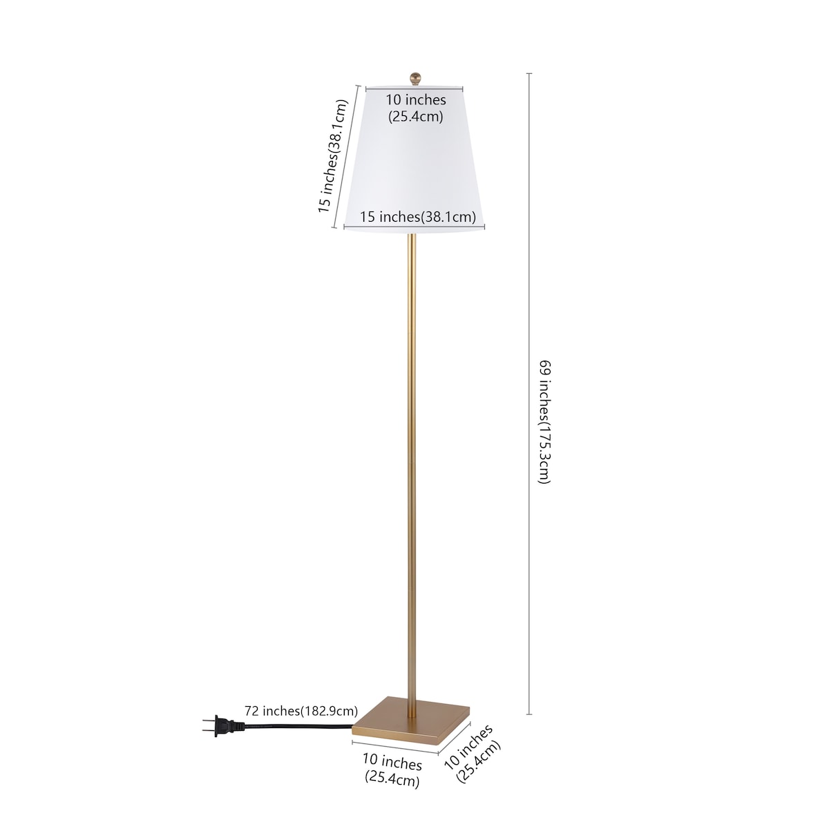 SAFAVIEH Lighting Marilene 60-inch Floor Lamp - 15Wx15Dx69H