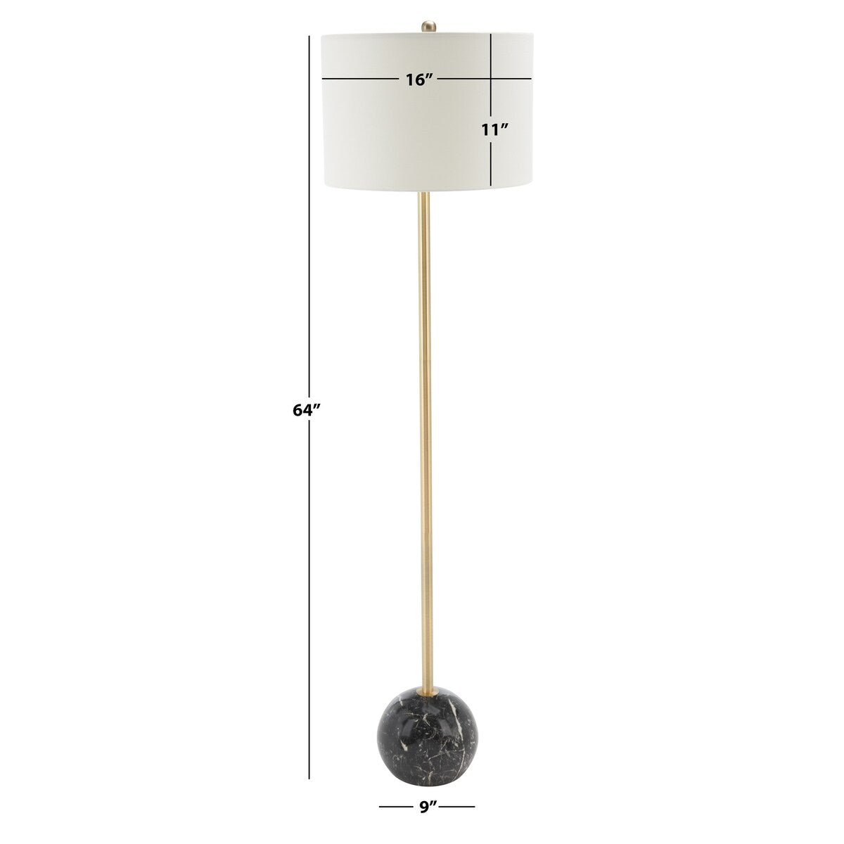 SAFAVIEH Lighting Marjolein Modern 64-inch Floor Lamp - 17 In. W x 17 In. D x 64 In. H - 17Wx17Dx64H