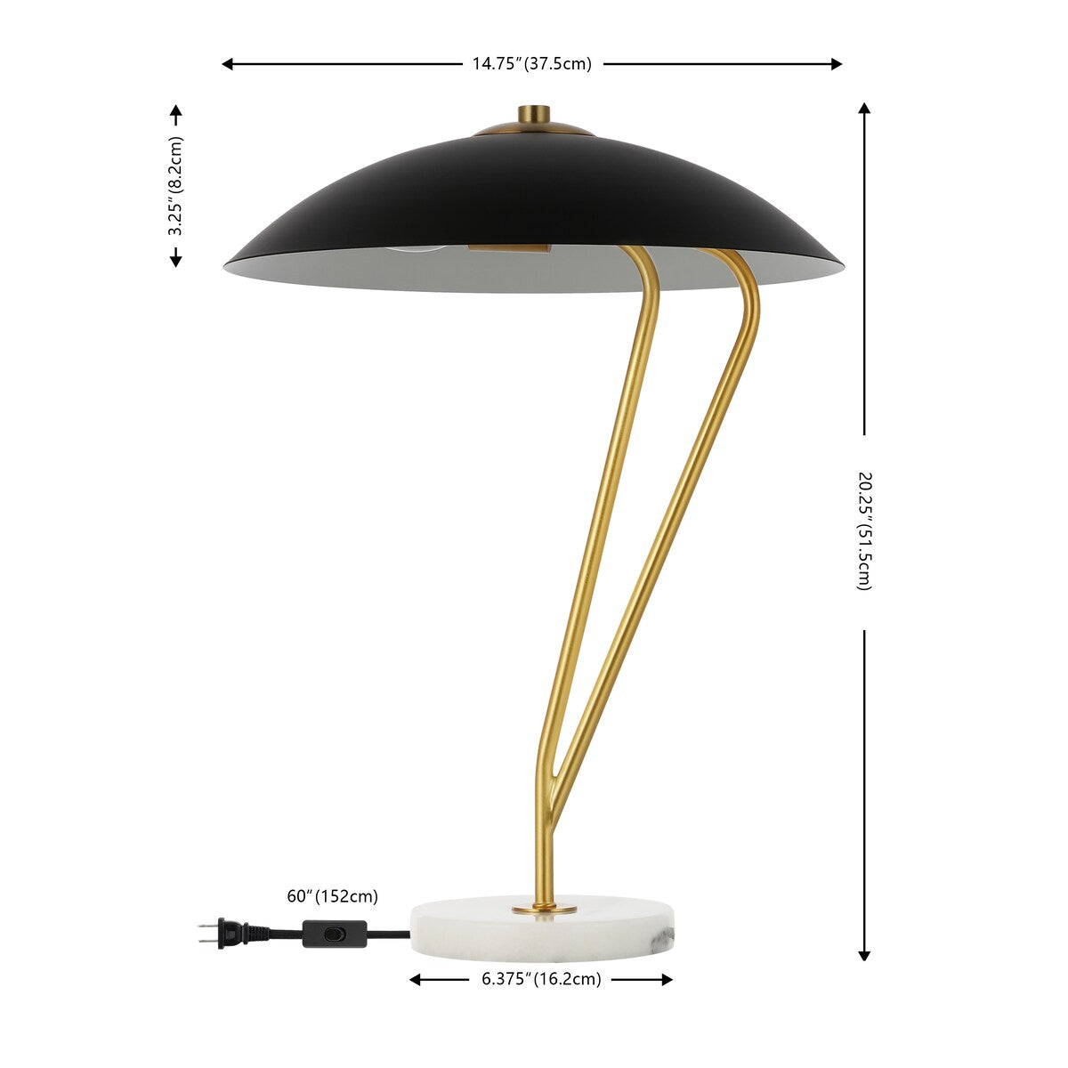 SAFAVIEH Lighting Marlous 20-inch Task Table Lamp - 15 In. W x 15 In. D x 20 In. H - 15Wx15Dx20H