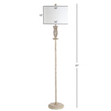 SAFAVIEH Lighting Maronna 61-inch White Washed Led Floor Lamp - 14" x 14" x 61" - White Washed - 14Wx14Dx61H