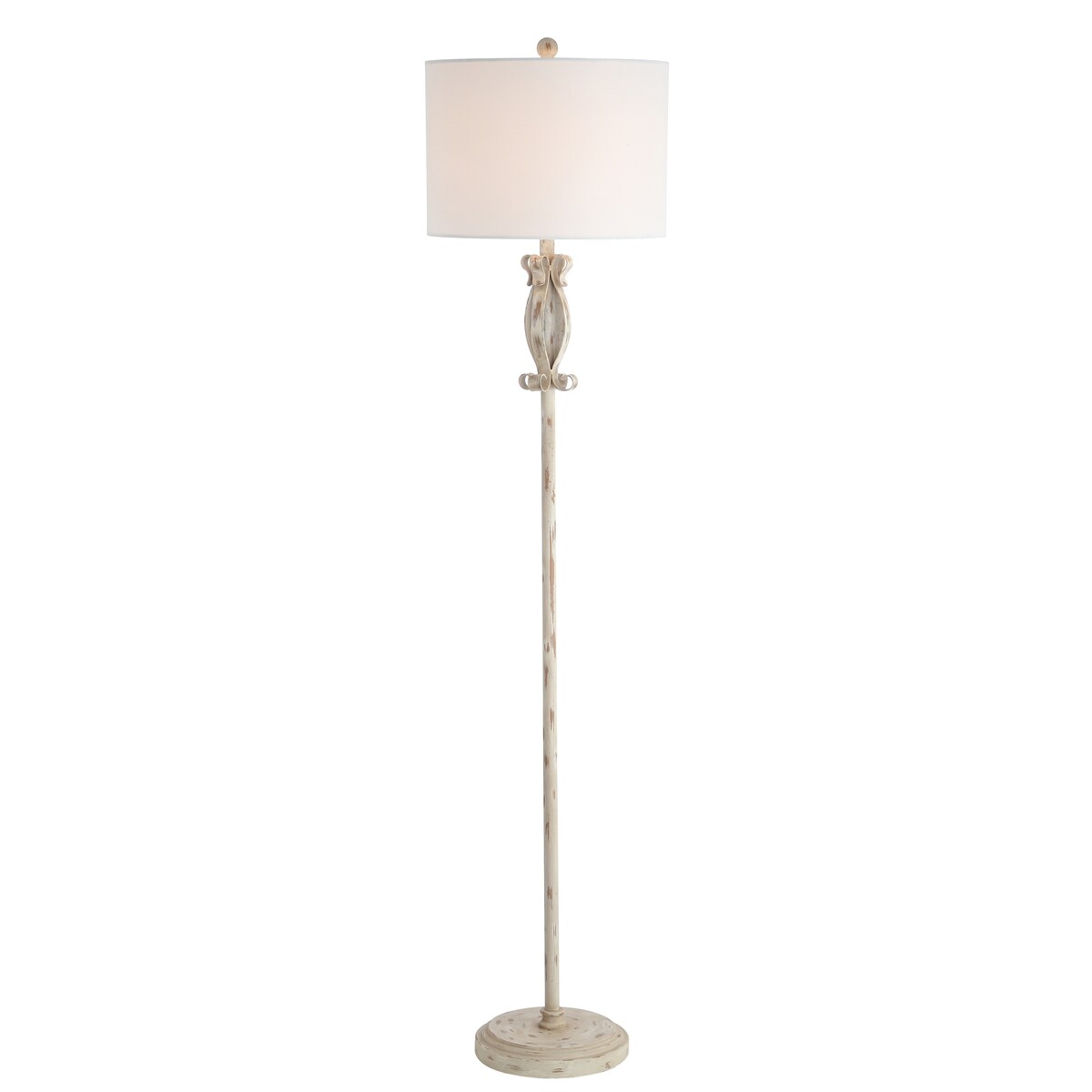 SAFAVIEH Lighting Maronna 61-inch White Washed Led Floor Lamp - 14" x 14" x 61" - White Washed - 14Wx14Dx61H