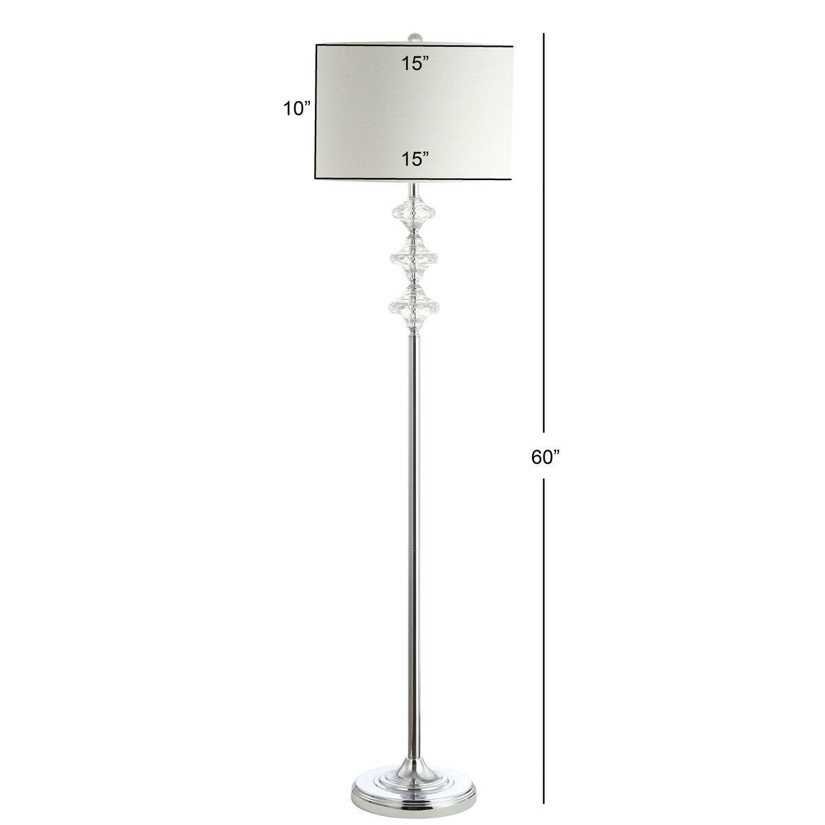 SAFAVIEH Lighting Maureen 60-inch White/ Chrome Led Floor Lamp - 15" x 15" x 60" - 15Wx15Dx60H