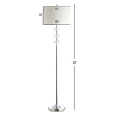 SAFAVIEH Lighting Maureen 60-inch White/ Chrome Led Floor Lamp - 15" x 15" x 60" - 15Wx15Dx60H