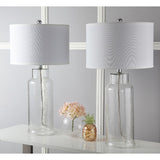 SAFAVIEH Lighting Mayra 29-inch Clear Bottle Glass Table Lamp (Set of 2) - 15.5"x15.5"x29"