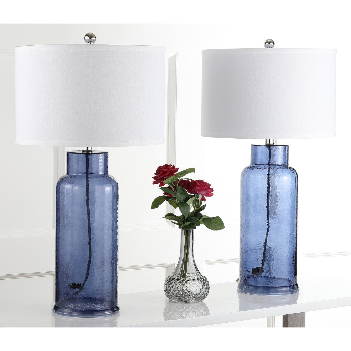 SAFAVIEH Lighting Mayra 29-inch Clear Bottle Glass Table Lamp (Set of 2) - 15.5"x15.5"x29"