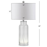 SAFAVIEH Lighting Mayra 29-inch Clear Bottle Glass Table Lamp (Set of 2) - 15.5"x15.5"x29"