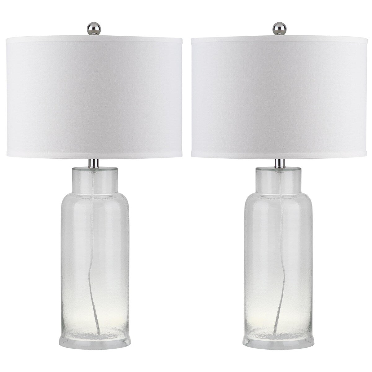 SAFAVIEH Lighting Mayra 29-inch Clear Bottle Glass Table Lamp (Set of 2) - 15.5"x15.5"x29"