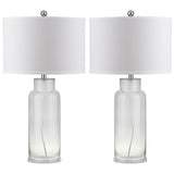 SAFAVIEH Lighting Mayra 29-inch Clear Bottle Glass Table Lamp (Set of 2) - 15.5"x15.5"x29"