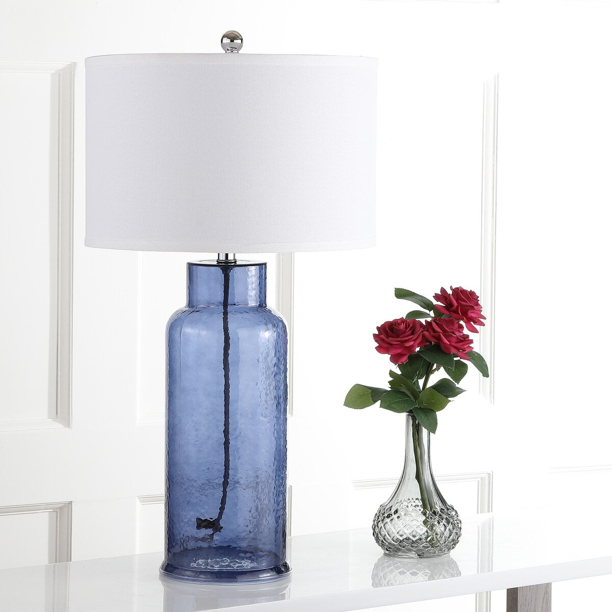 SAFAVIEH Lighting Mayra 29-inch Clear Bottle Glass Table Lamp (Set of 2) - 15.5"x15.5"x29"