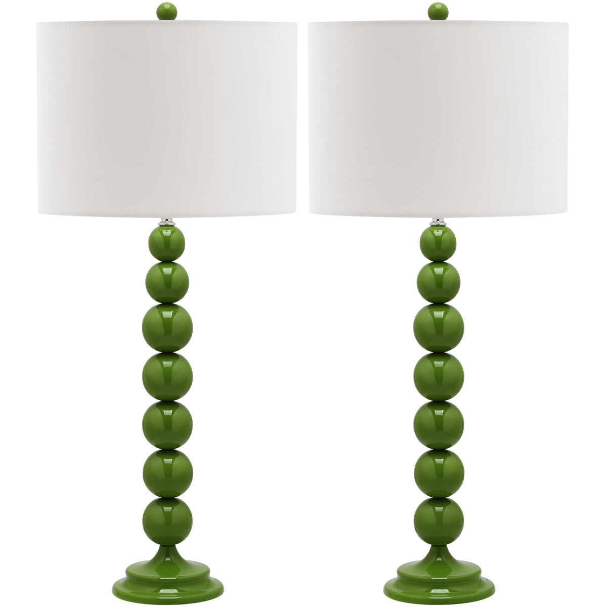 SAFAVIEH Lighting Mechelle 31-inch Stacked Ball White Table Lamp (Set of 2) - 14"x14"x31.5" - 14Wx14Dx32H