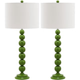 SAFAVIEH Lighting Mechelle 31-inch Stacked Ball White Table Lamp (Set of 2) - 14"x14"x31.5" - 14Wx14Dx32H