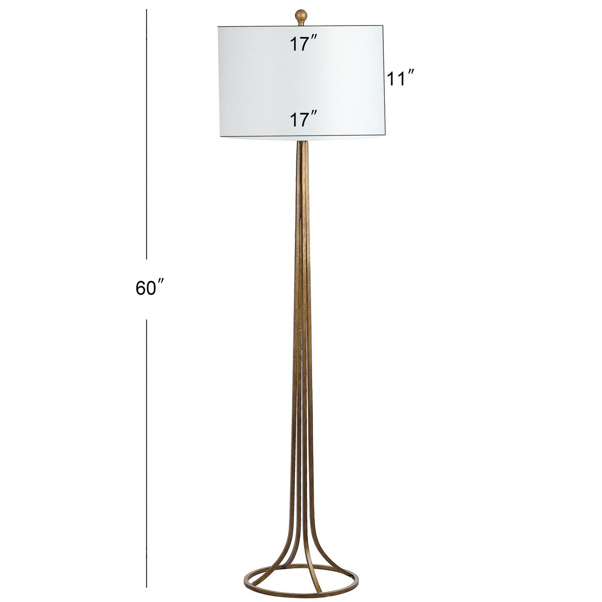 SAFAVIEH Lighting Merily 60-inch Antique Bronze Metal Floor Lamp - 17"x17"x60" - Antique Bronze - 17Wx17Dx60H