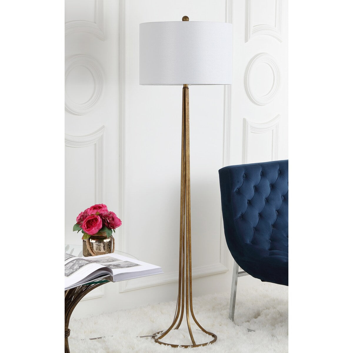 SAFAVIEH Lighting Merily 60-inch Antique Bronze Metal Floor Lamp - 17"x17"x60" - Antique Bronze - 17Wx17Dx60H