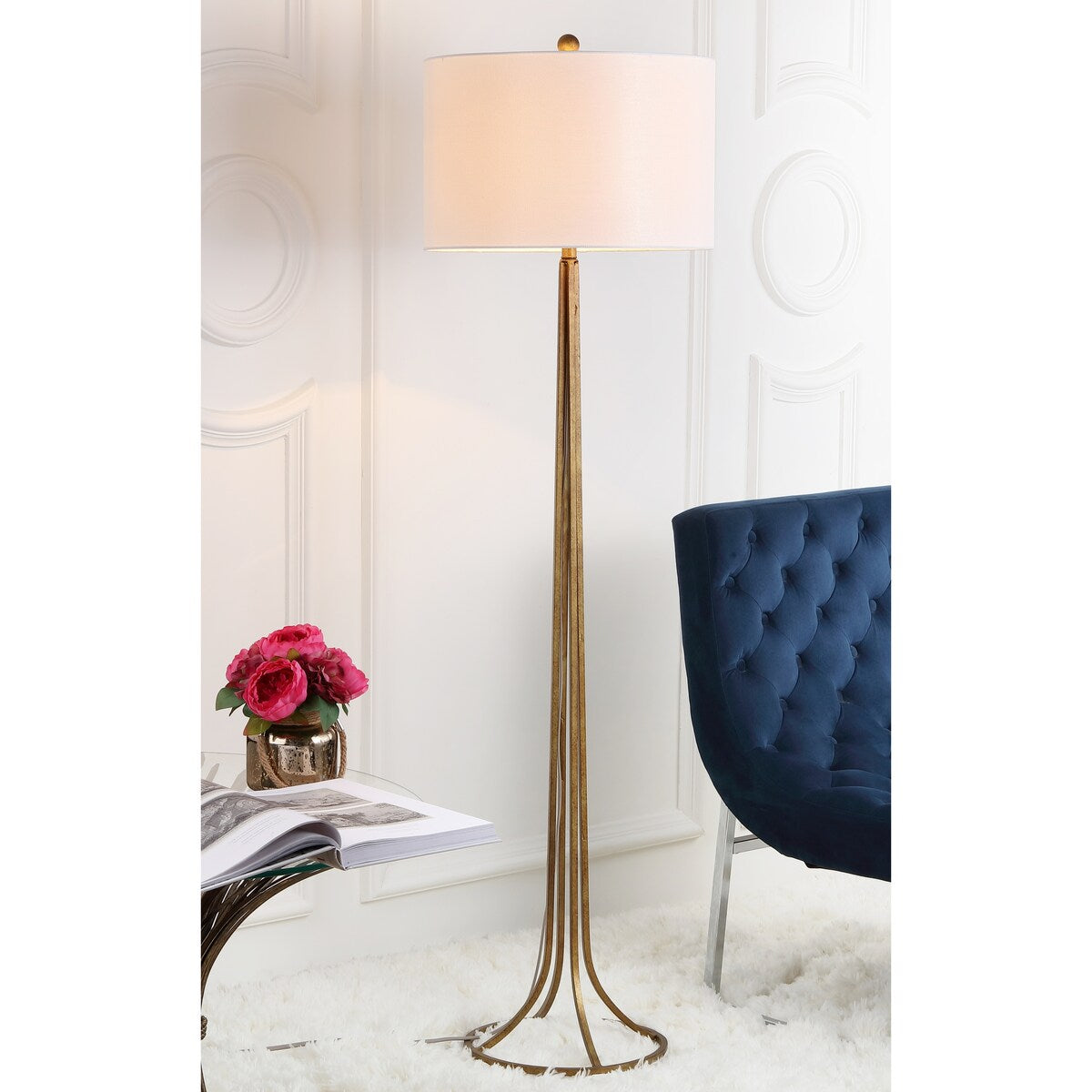 SAFAVIEH Lighting Merily 60-inch Antique Bronze Metal Floor Lamp - 17"x17"x60" - Antique Bronze - 17Wx17Dx60H