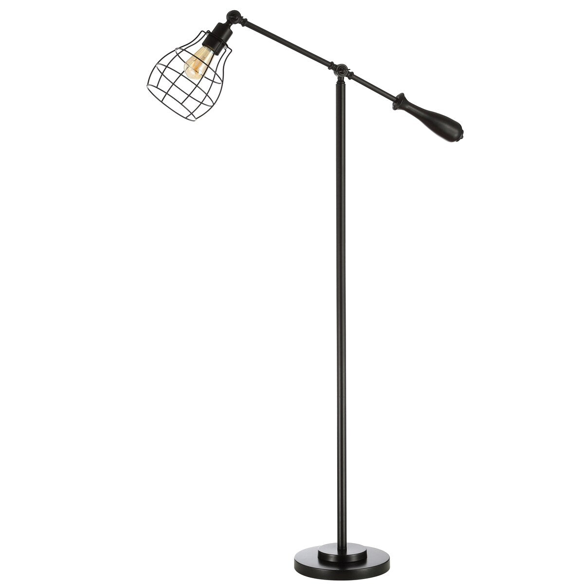 SAFAVIEH Lighting Mihaila 60" Led Floor Lamp - 30" x 10" x 59.5" - Black - 30Wx10Dx60H