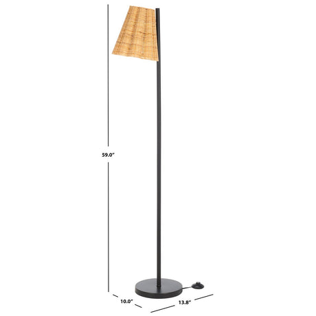 SAFAVIEH Lighting Mio 59-inch Floor Lamp - Natural/Black - 10Wx14Dx59H