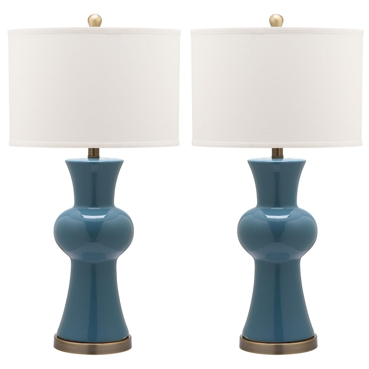 SAFAVIEH Lighting Misti 30 Inch Navy Column Lamp (Set of 2)