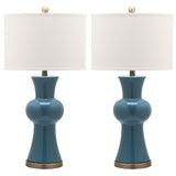 SAFAVIEH Lighting Misti 30 Inch Navy Column Lamp (Set of 2)