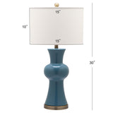 SAFAVIEH Lighting Misti 30 Inch Navy Column Lamp (Set of 2)