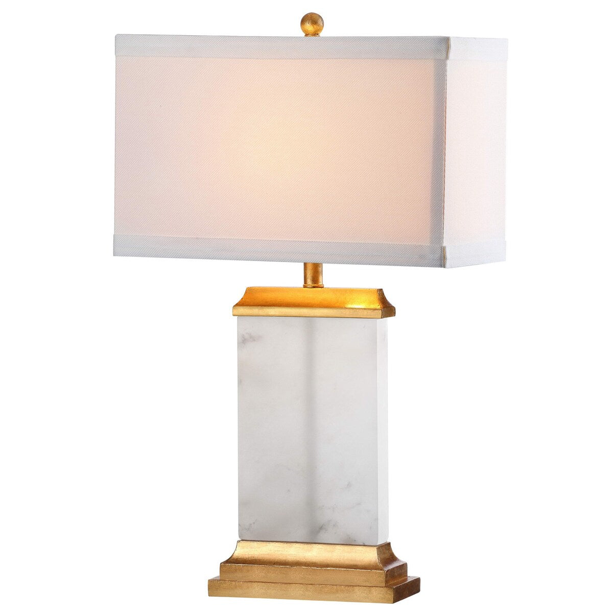 SAFAVIEH Lighting Nahlah 26-inch Alabaster LED Table Lamp - 15"x15"x25.5" - 15Wx15Dx26H