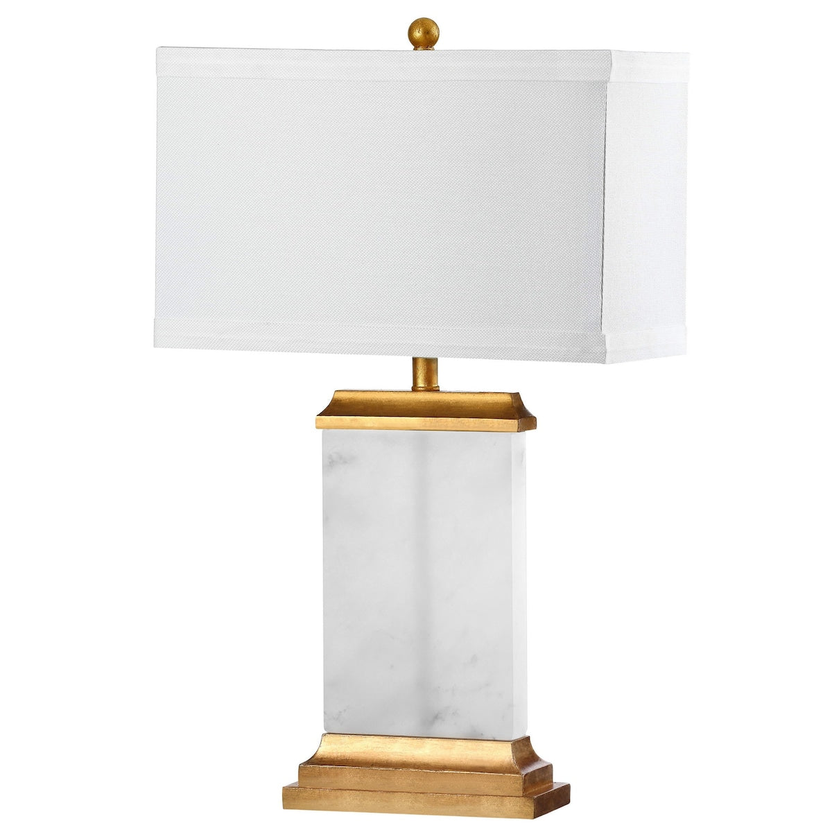 SAFAVIEH Lighting Nahlah 26-inch Alabaster LED Table Lamp - 15"x15"x25.5" - 15Wx15Dx26H