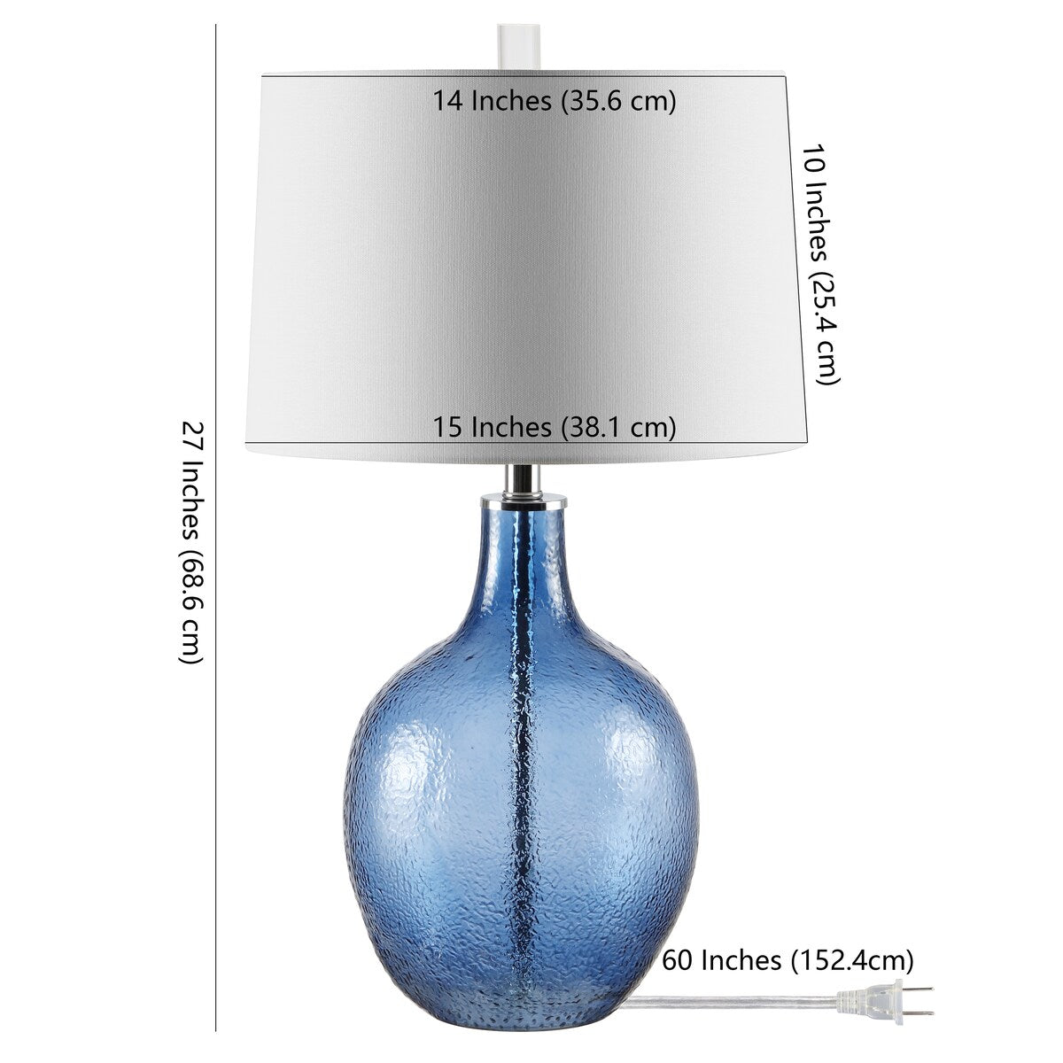 SAFAVIEH Lighting Nailja 26-inch Glass Table Lamp - 15" x 15" x 26" - 15Wx15Dx26H