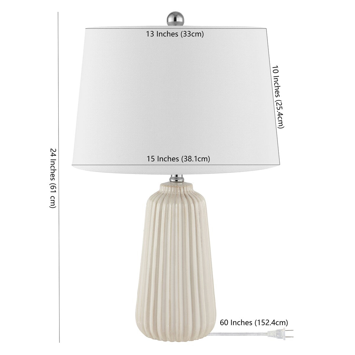 SAFAVIEH Lighting Nataliea 24-inch Ceramic Table Lamp - 15" x 15" x 24" - 15Wx15Dx24H