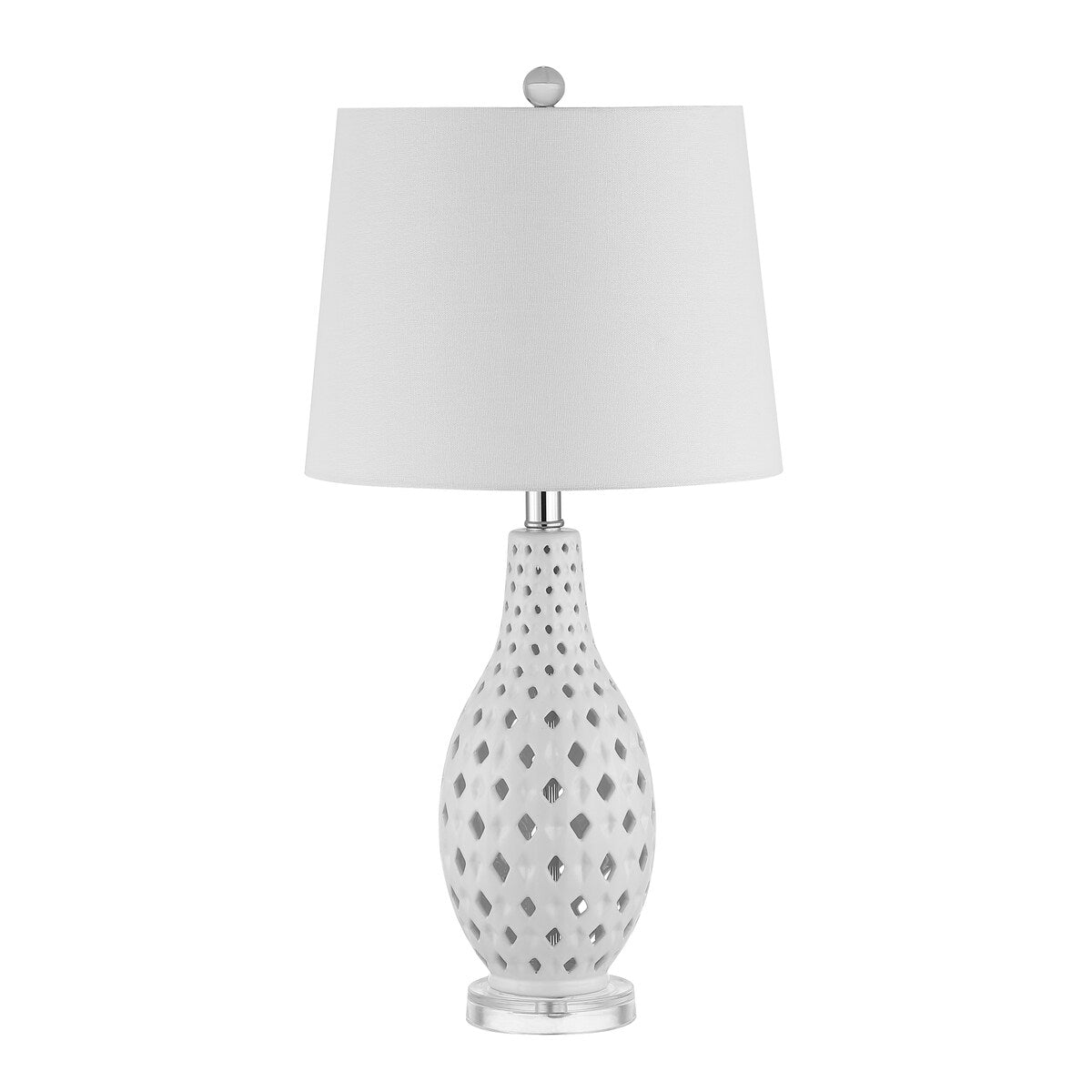 SAFAVIEH Lighting Nedka 25-inch Ceramic Table Lamp - 12" x 12" x 25" - 12Wx12Dx25H