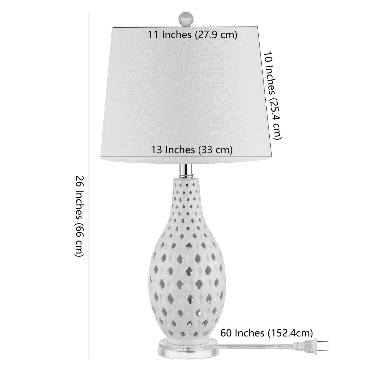 SAFAVIEH Lighting Nedka 25-inch Ceramic Table Lamp - 12" x 12" x 25" - 12Wx12Dx25H