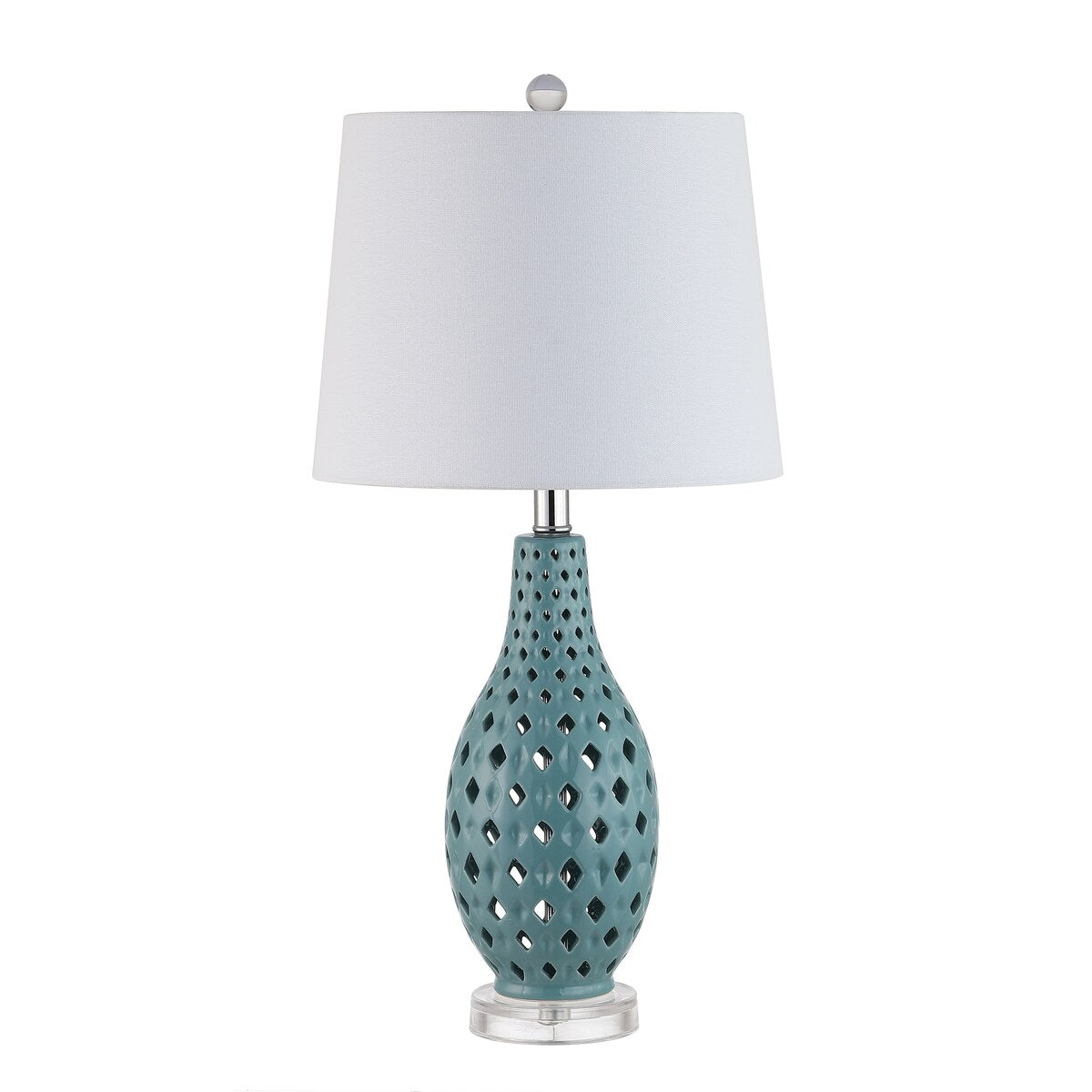 SAFAVIEH Lighting Nedka 25-inch Ceramic Table Lamp - 12" x 12" x 25" - 12Wx12Dx25H