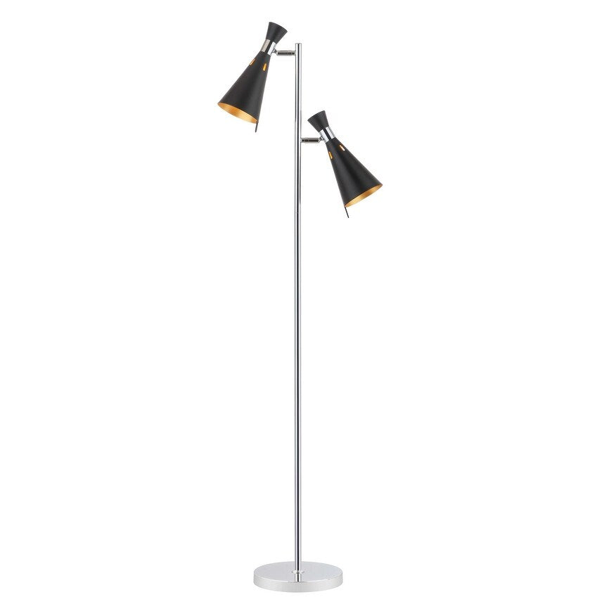 SAFAVIEH Lighting Neola 60-inch Led Floor Lamp - 20" x 10" x 61.5" - Chrome - 20Wx10Dx62H