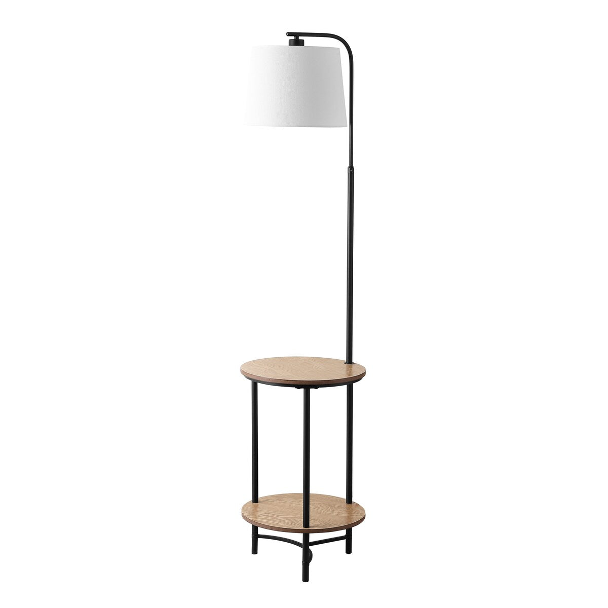 SAFAVIEH Lighting Nerea 63-inch Led 2-Shelf Floor Lamp - 15" W x 15" L x 63" H - Matte Black - 15Wx15Dx63H