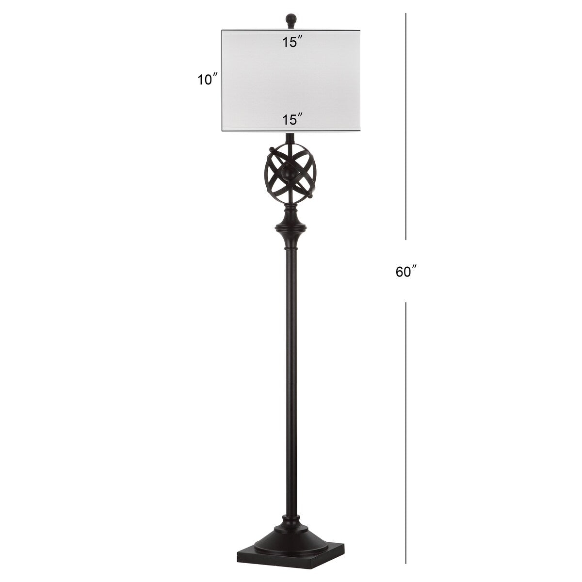 SAFAVIEH Lighting Nesibe 60-inch Armillary Oil-Rubbed Bronze Floor Lamp - 15"x15"x60" - Black - 15Wx15Dx60H