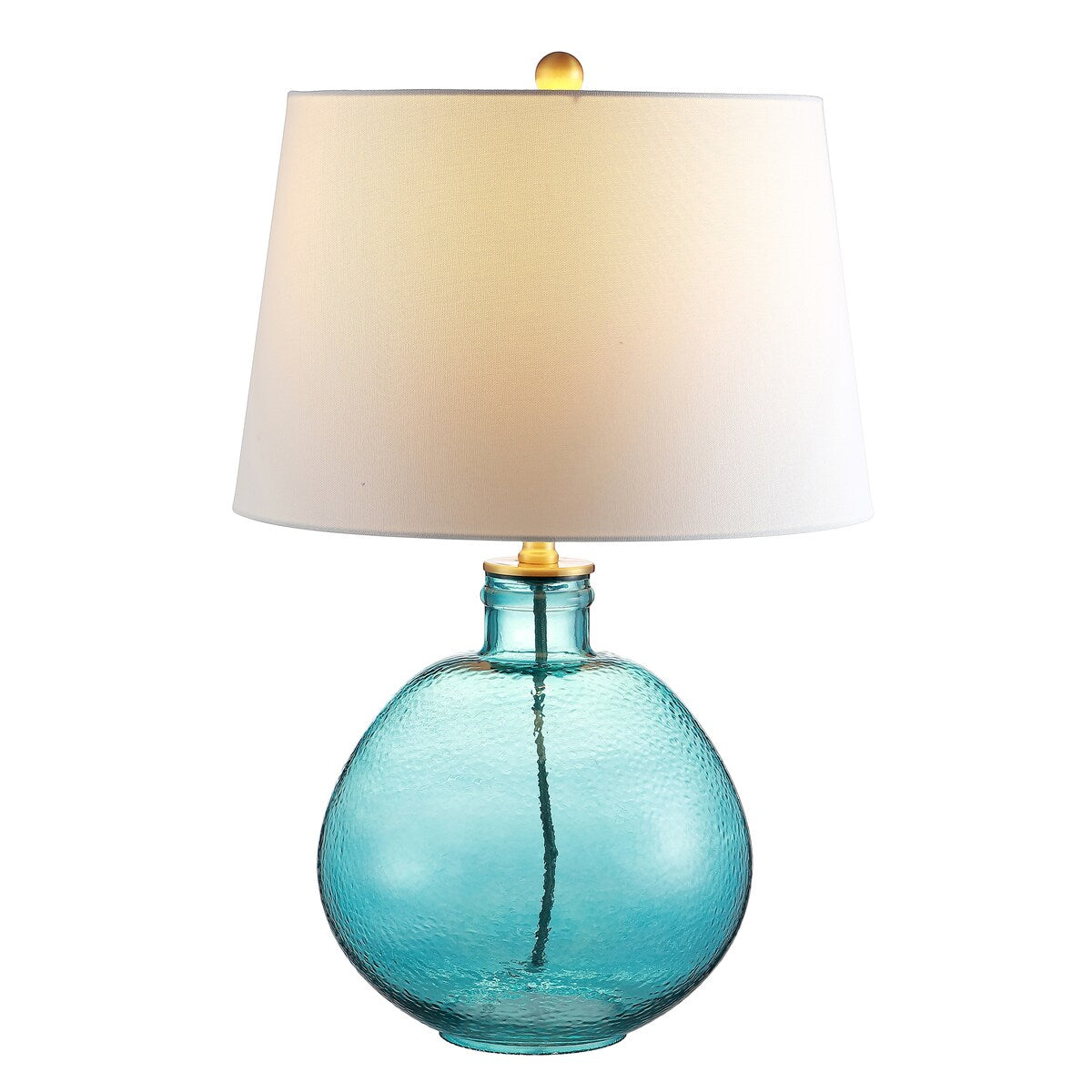 SAFAVIEH Lighting Nevyana 27-inch Glass LED Table Lamp - 17" W x 17" L x 27" H - 17Wx17Dx27H