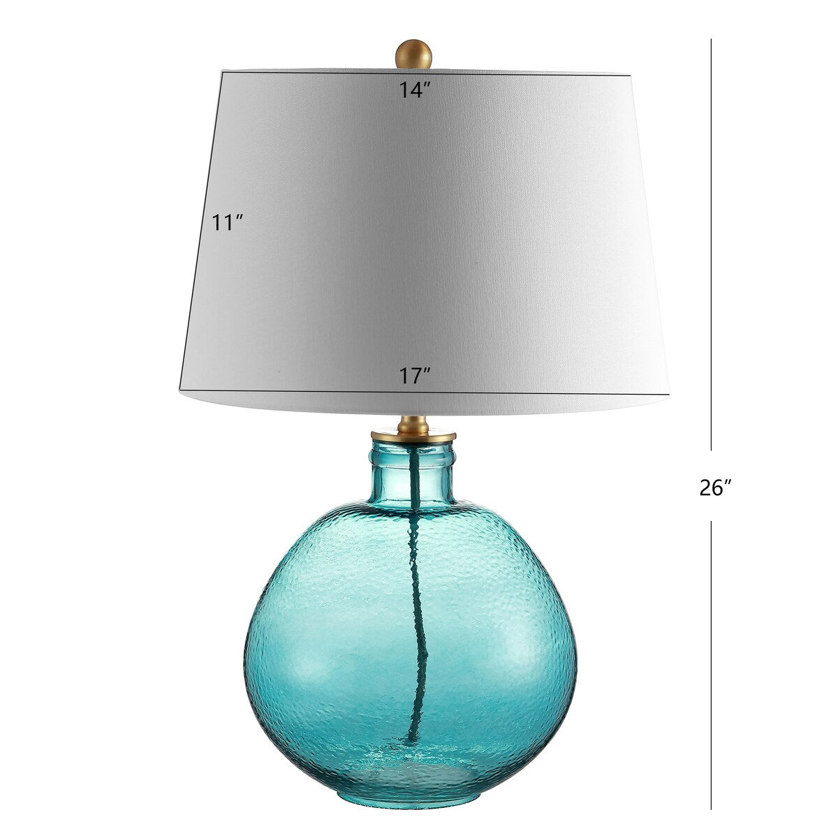 SAFAVIEH Lighting Nevyana 27-inch Glass LED Table Lamp - 17" W x 17" L x 27" H - 17Wx17Dx27H