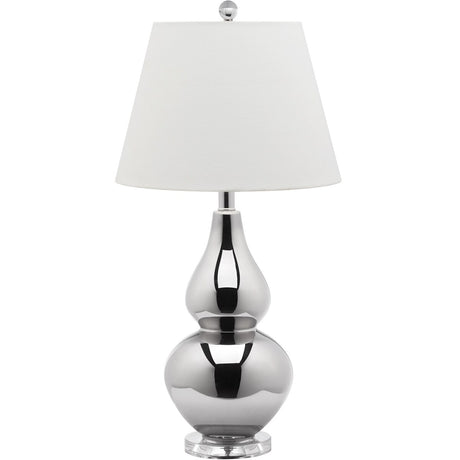 SAFAVIEH Lighting Nia 27-inch Silver Double Gourd Table Lamp - 14"x14"x26" - 14Wx14Dx26H