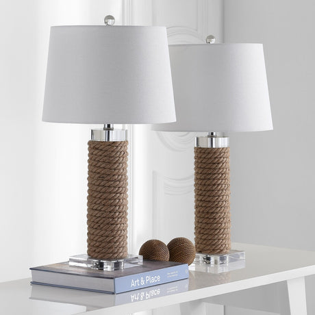 SAFAVIEH Lighting Nichol 26.5-inch Rope Table Lamp (Set of 2) - 14"x14"x26.5" - 14Wx14Dx27H