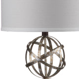 SAFAVIEH Lighting Nigina 28-inch Double Sphere Antiqued Silver Table Lamp (Set of 2) - 14"x14"x28" - 14Wx14Dx28H