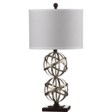 SAFAVIEH Lighting Nigina 28-inch Double Sphere Antiqued Silver Table Lamp (Set of 2) - 14"x14"x28" - 14Wx14Dx28H