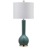 SAFAVIEH Lighting Nikia 31-inch Marine Blue Long Neck Ceramic Table Lamp - 14"x14"x30.5" - 14Wx14Dx31H