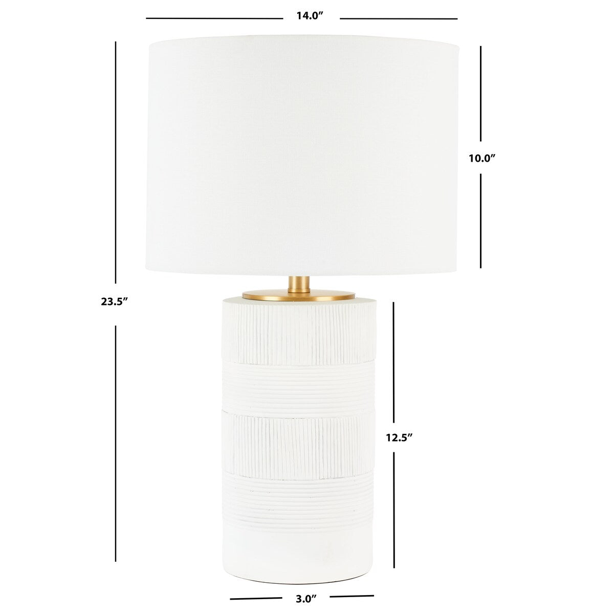 SAFAVIEH Lighting Ninell 25" Table Lamp - 14" W x 14" D x 25" H - 14Wx14Dx24H